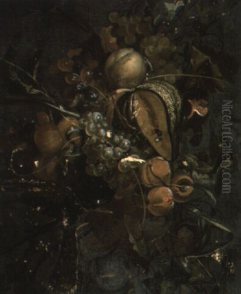 Garland Of Fruit Oil Painting by Abraham Mignon