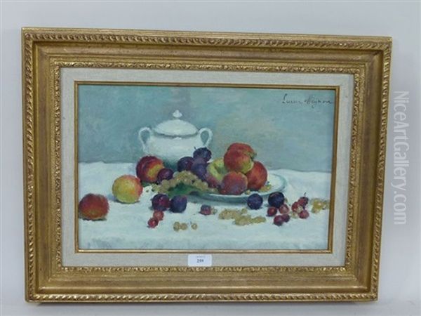 Nature Morte Aux Fruits Et Sucrier Oil Painting by Lucien Rene Mignon