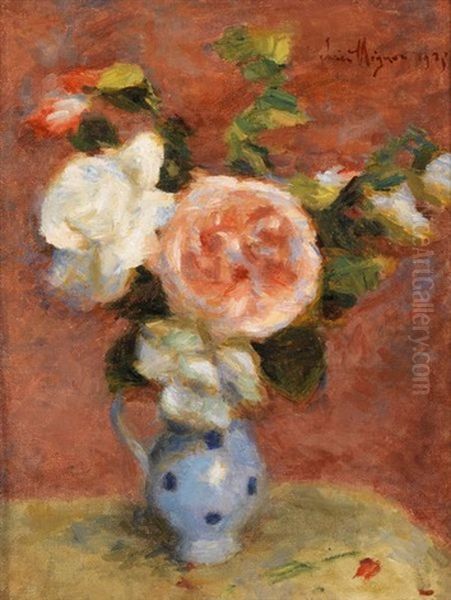 Vase De Fleurs Oil Painting by Lucien Rene Mignon