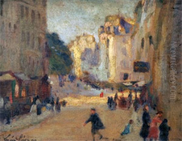 Stadsvy Oil Painting by Lucien Rene Mignon