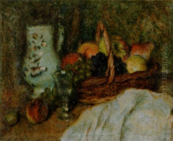 Nature Morte Aux Fruits Oil Painting by Lucien Rene Mignon