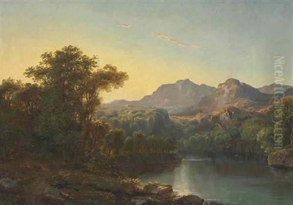 View Near Otsego, New York Oil Painting by Louis Remy Mignot