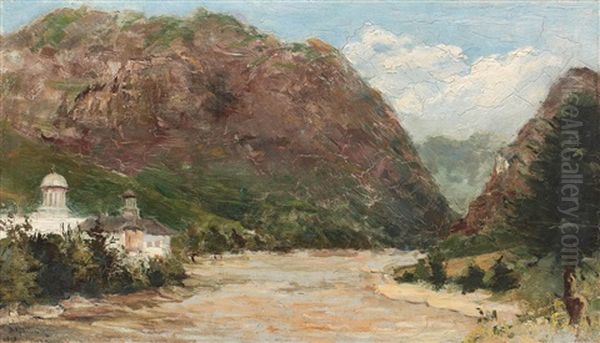 Olt Valley Oil Painting by Dimitrie Mihailescu