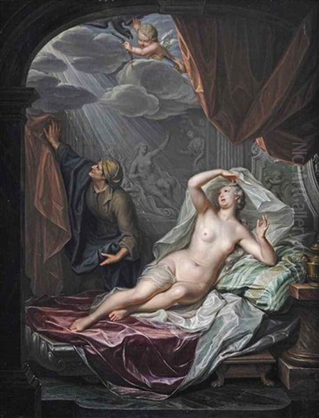 Danae Oil Painting by Hieronymus van der Mij