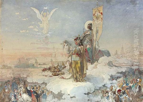 The Coronation Of Alexander Iii Oil Painting by Mikhail Mikishichin