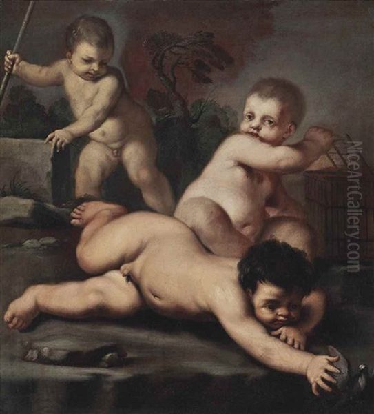 An Allegory Of Youth Oil Painting by Aureliano Milani