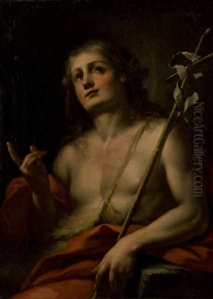 San Giovanni Battista (saint John The Baptist) Oil Painting by Aureliano Milani