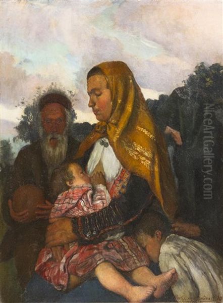 Mother And Child by Charles Edmond Theodore Milcendeau