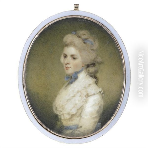 Portrait Of Miss Frances Kemble, Afterwards Mrs. Twiss (after Sir Joshua Reynolds) Oil Painting by Edward Miles