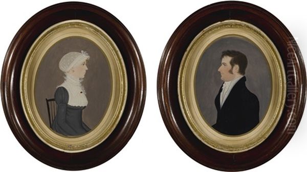 Pair Of Portraits: Mr. And Mrs. George Stevenson Oil Painting by Jasper P. Miles