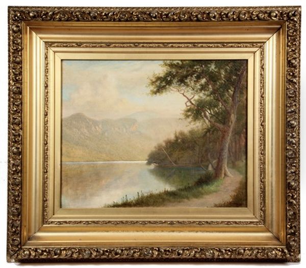 Echo Lake, Franconia Notch, Nh Oil Painting by John Christopher Miles