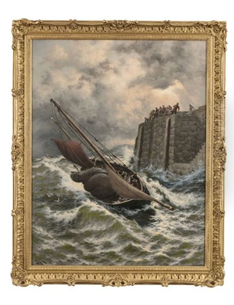 'safe Thro' The Storm' Oil Painting by Thomas Rose Miles