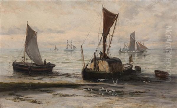 Early Evening, Southend Sands Oil Painting by Thomas Rose Miles