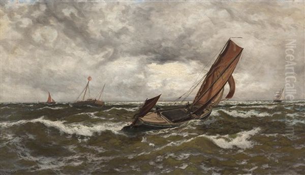 Bound For The Thames Oil Painting by Thomas Rose Miles