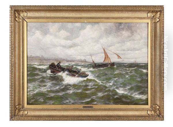 Wind Offshore Oil Painting by Thomas Rose Miles