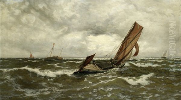 Bound For The Thames Oil Painting by Thomas Rose Miles