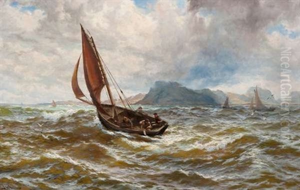 Pollock Fishing Off Roundstone Bay, Connemara Oil Painting by Thomas Rose Miles