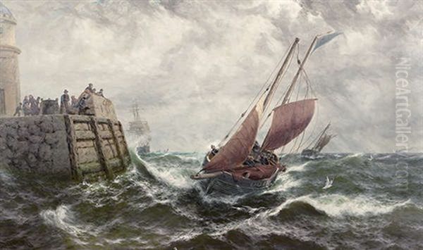 After A Stormy Night, Douglas, Isle Of Man Oil Painting by Thomas Rose Miles