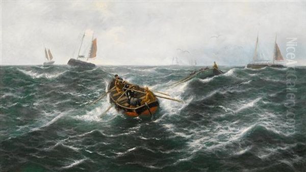 Rough Seas Oil Painting by Thomas Rose Miles