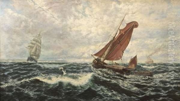 Squally Weather, Pegwell Bay Oil Painting by Thomas Rose Miles