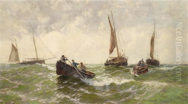 Fischer Auf See Oil Painting by Thomas Rose Miles