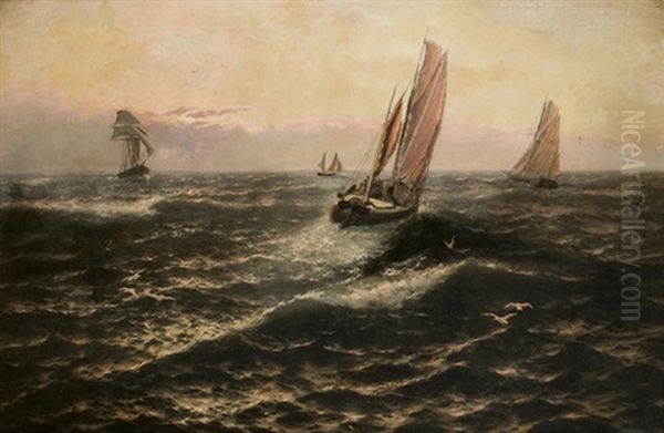 A Summers Morn. In The Channel Oil Painting by Thomas Rose Miles