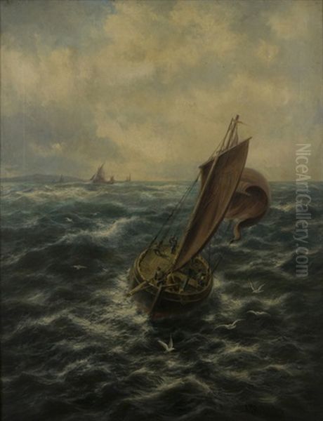 To Sea From The Firth Of Lorn (veliero In Navigazione) Oil Painting by Thomas Rose Miles