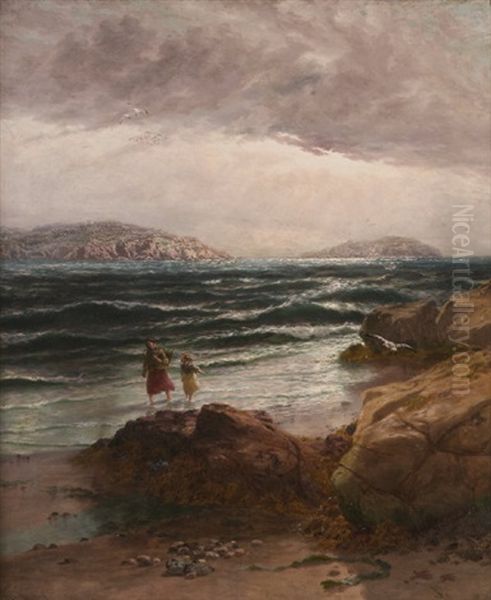 Island Of Aran, Galway Bay Oil Painting by Thomas Rose Miles