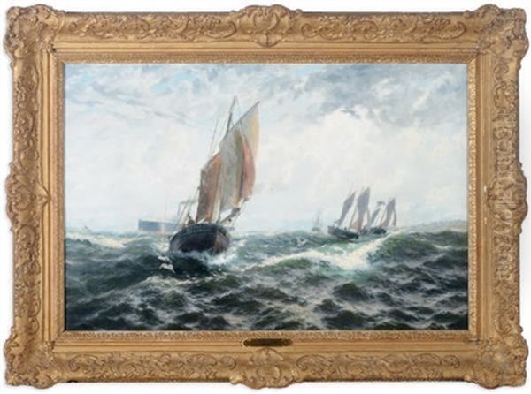 Northward For The Herring-shoals Oil Painting by Thomas Rose Miles