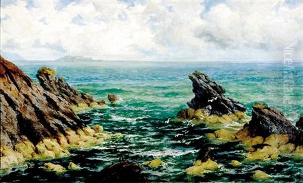 Near Peel, Isle Of Man Oil Painting by Thomas Rose Miles