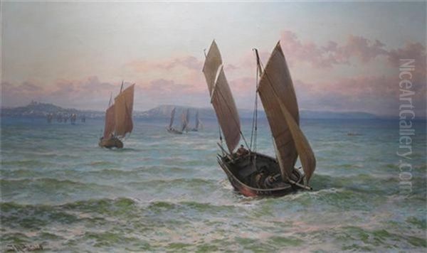 Evening Off Hastings Oil Painting by Thomas Rose Miles