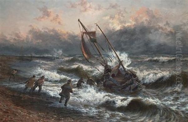 After A Stormy Night, Hastings Oil Painting by Thomas Rose Miles