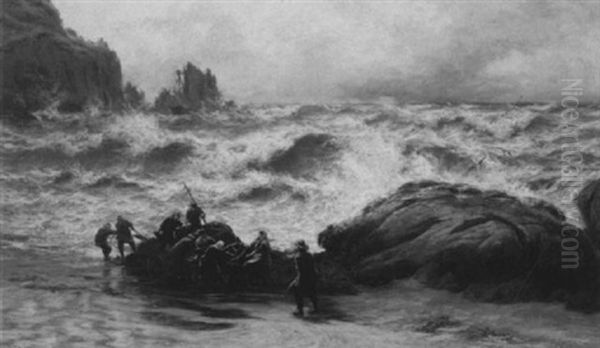 After The Storm, The Name Of The Wreck Oil Painting by Thomas Rose Miles