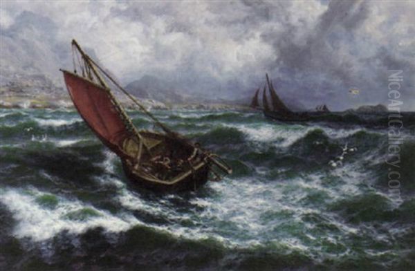 In A Breeze, Off Killery Bay Oil Painting by Thomas Rose Miles