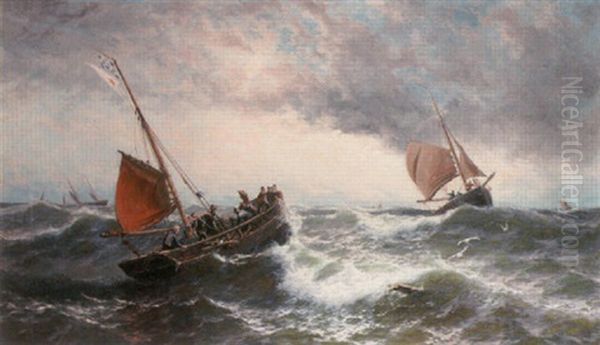 Off To The Fishing Grounds Oil Painting by Thomas Rose Miles