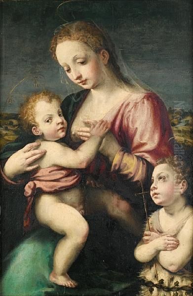 The Madonna And Child With The Infant Saint John The Baptist Oil Painting by Niccolo Betti