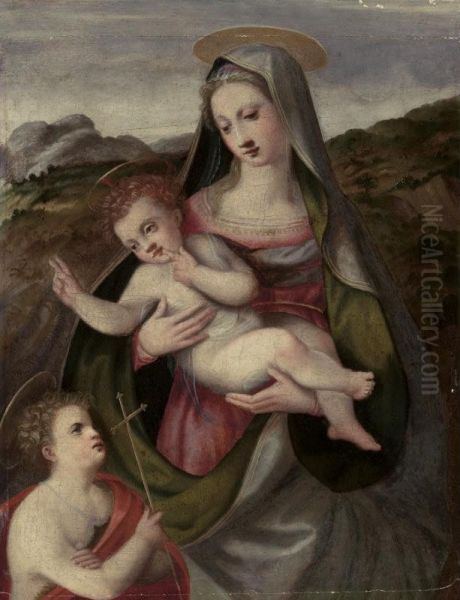 Madonna And Child With The Young Saint John The Baptist Oil Painting by Niccolo Betti