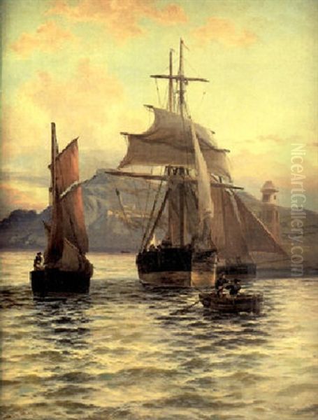 Marina Oil Painting by Thomas Rose Miles