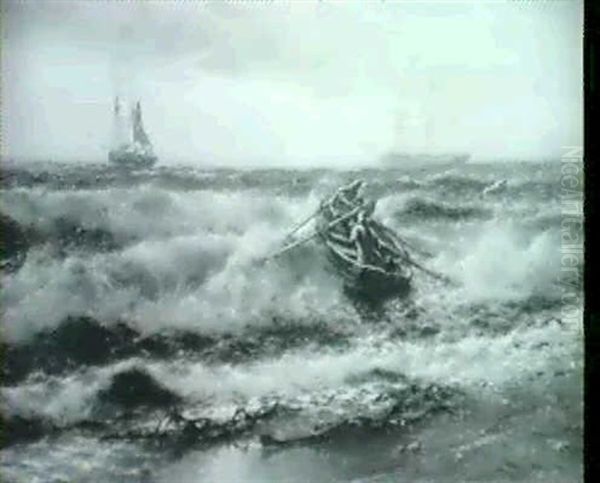 Trawl-hands Going Abroad;                                   Rising Wind And Sea Oil Painting by Thomas Rose Miles