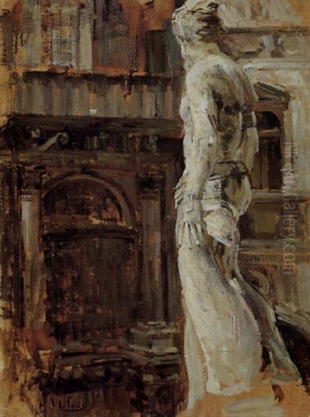 Scalone Dei Giganti, Interno Del Palazzo Ducale A Venezia Oil Painting by Alessandro Milesi