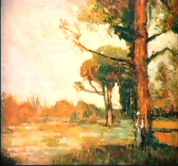 Herbstliche Baumlandschaft Oil Painting by Alessandro Milesi