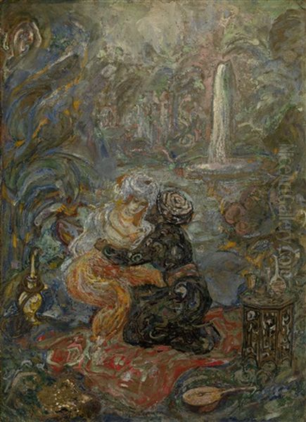 Oriental Scene Oil Painting by Vasili Milioti