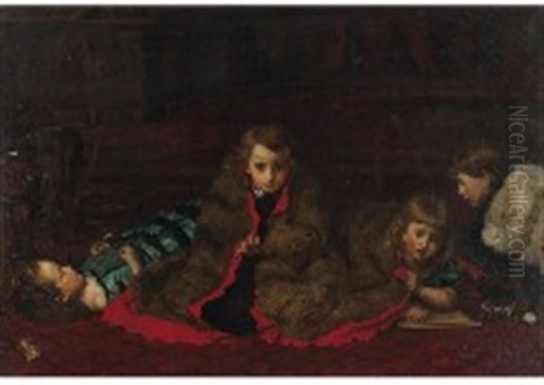 Children Of The Artist Oil Painting by John Everett Millais