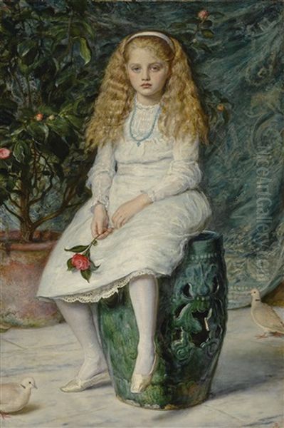 Nina, Daughter Of Frederick Lehmann, Esq Oil Painting by John Everett Millais