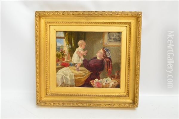 Mother And Child In A Domestic Setting Oil Painting by John Everett Millais