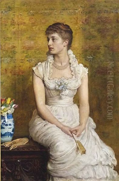 Portrait Of Lady Campbell, Nee Nina Lehmann Oil Painting by John Everett Millais