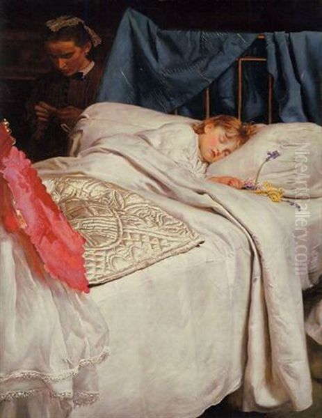 Sleeping Oil Painting by John Everett Millais