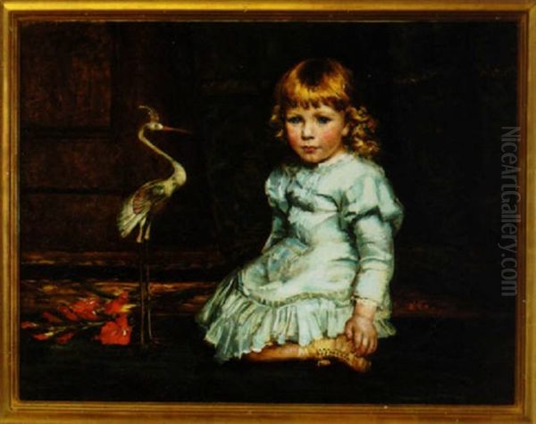 A Girl And Her Bird Oil Painting by John Everett Millais