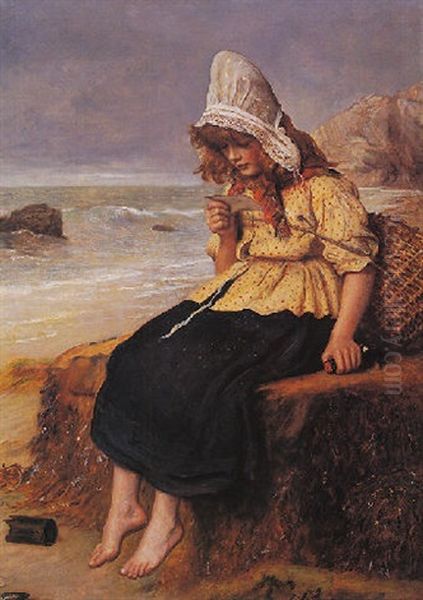 A Message From The Sea Oil Painting by John Everett Millais