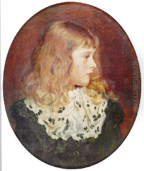 Portrait Of Margaret Millais, Daughter Of William Henry Millais, The Artist's Brother Oil Painting by John Everett Millais